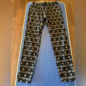 Black Premium Mens Star Patterned Black and Gray Leggings